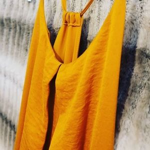 💛 Golden Yellow Midi Dress